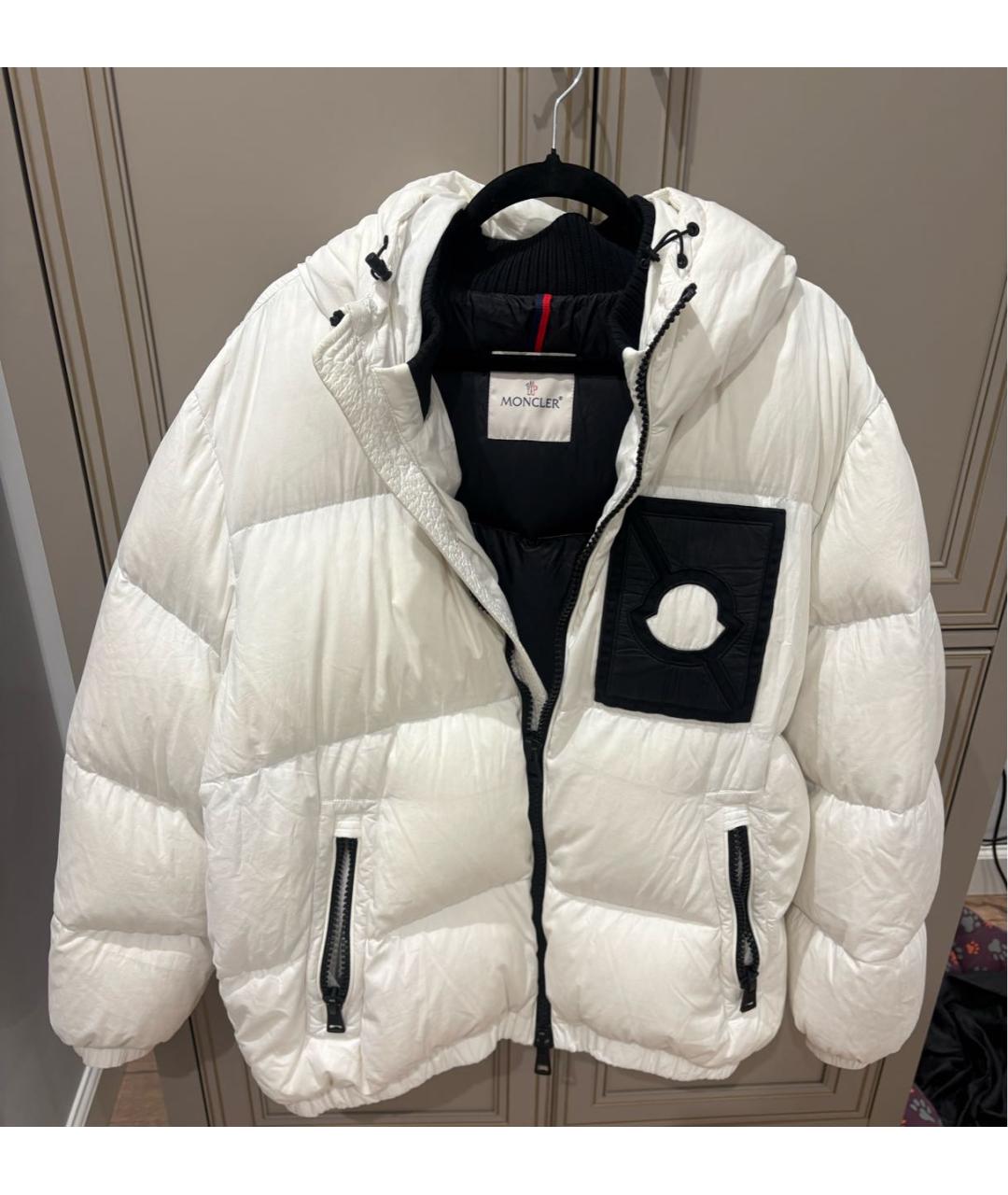MONCLER Белый хлопковый пуховик, фото 3