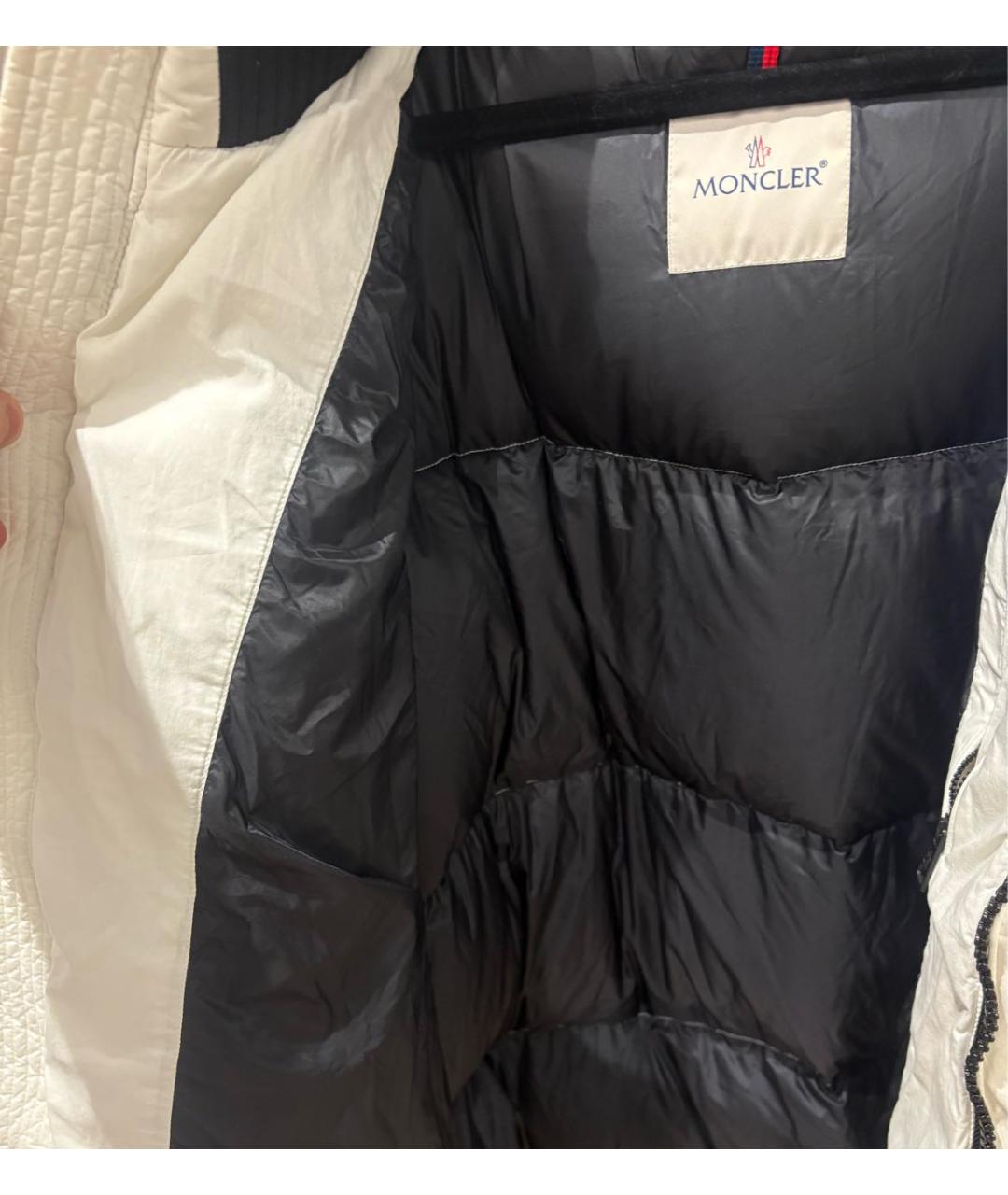 MONCLER Белый хлопковый пуховик, фото 4