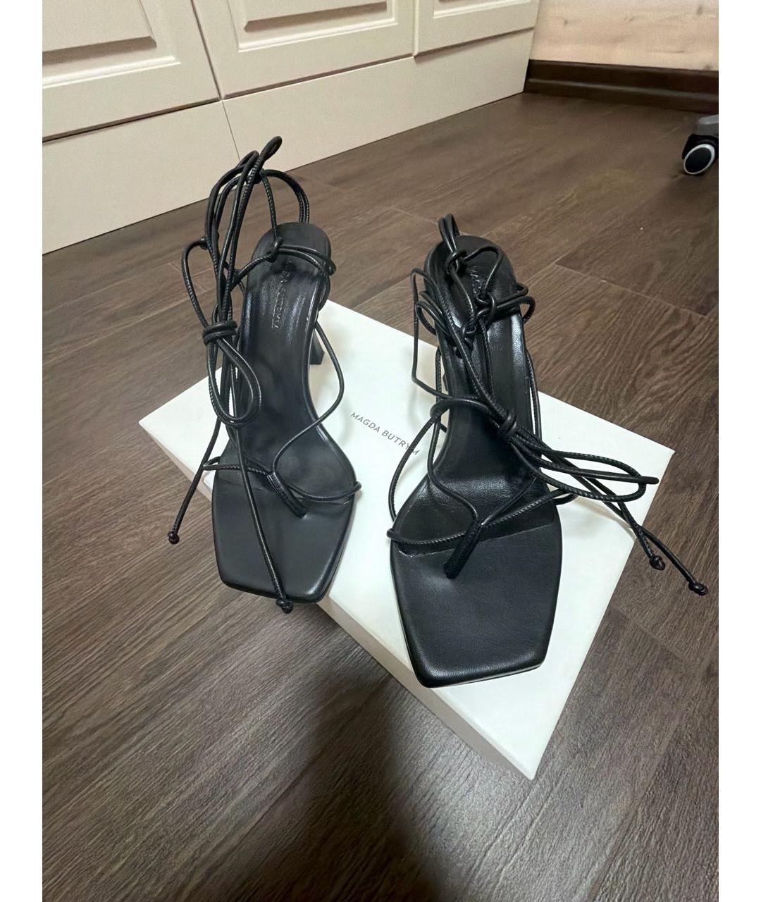 MAGDA BUTRYM Черные кожаные босоножки, фото 2