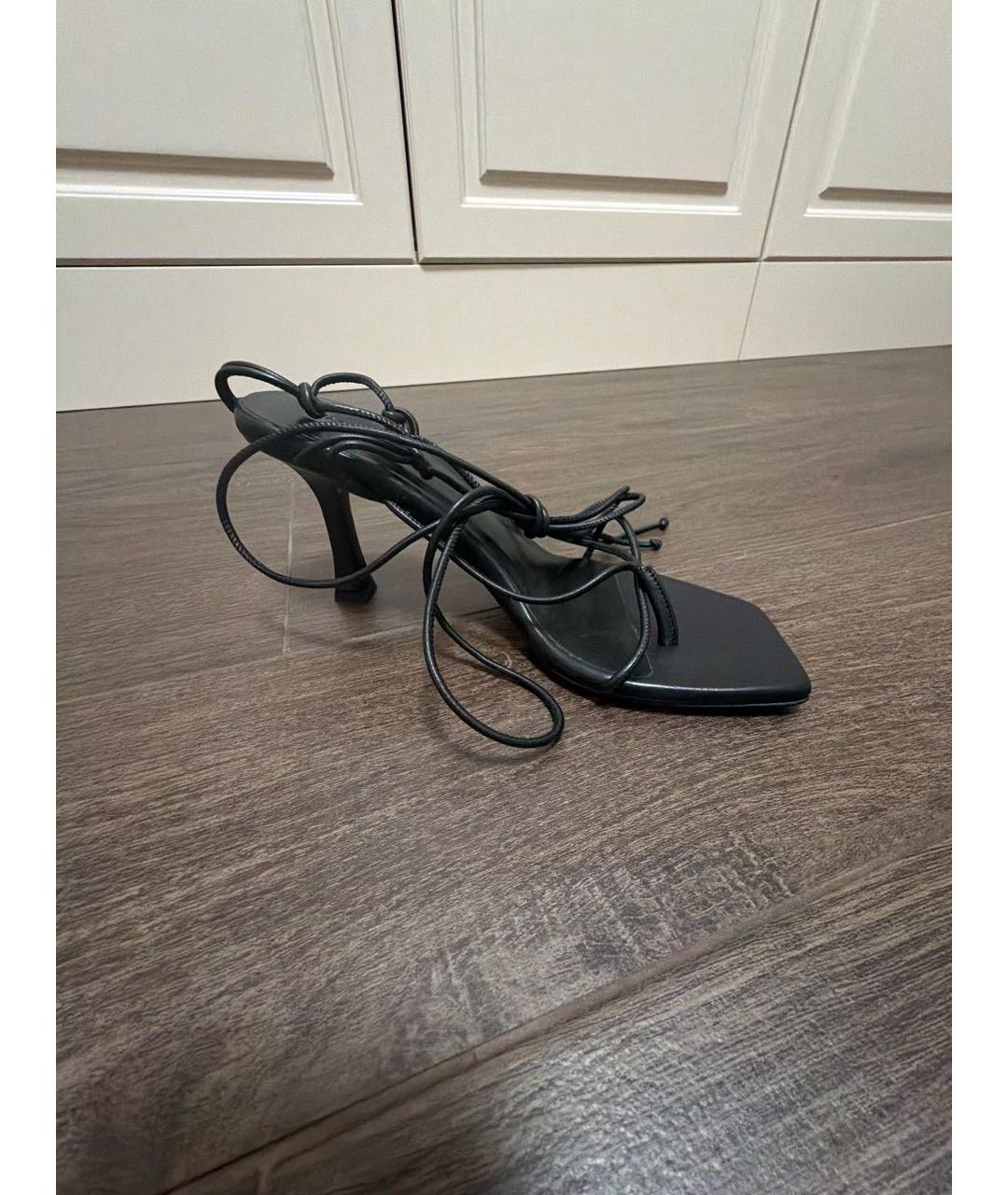 MAGDA BUTRYM Черные кожаные босоножки, фото 7