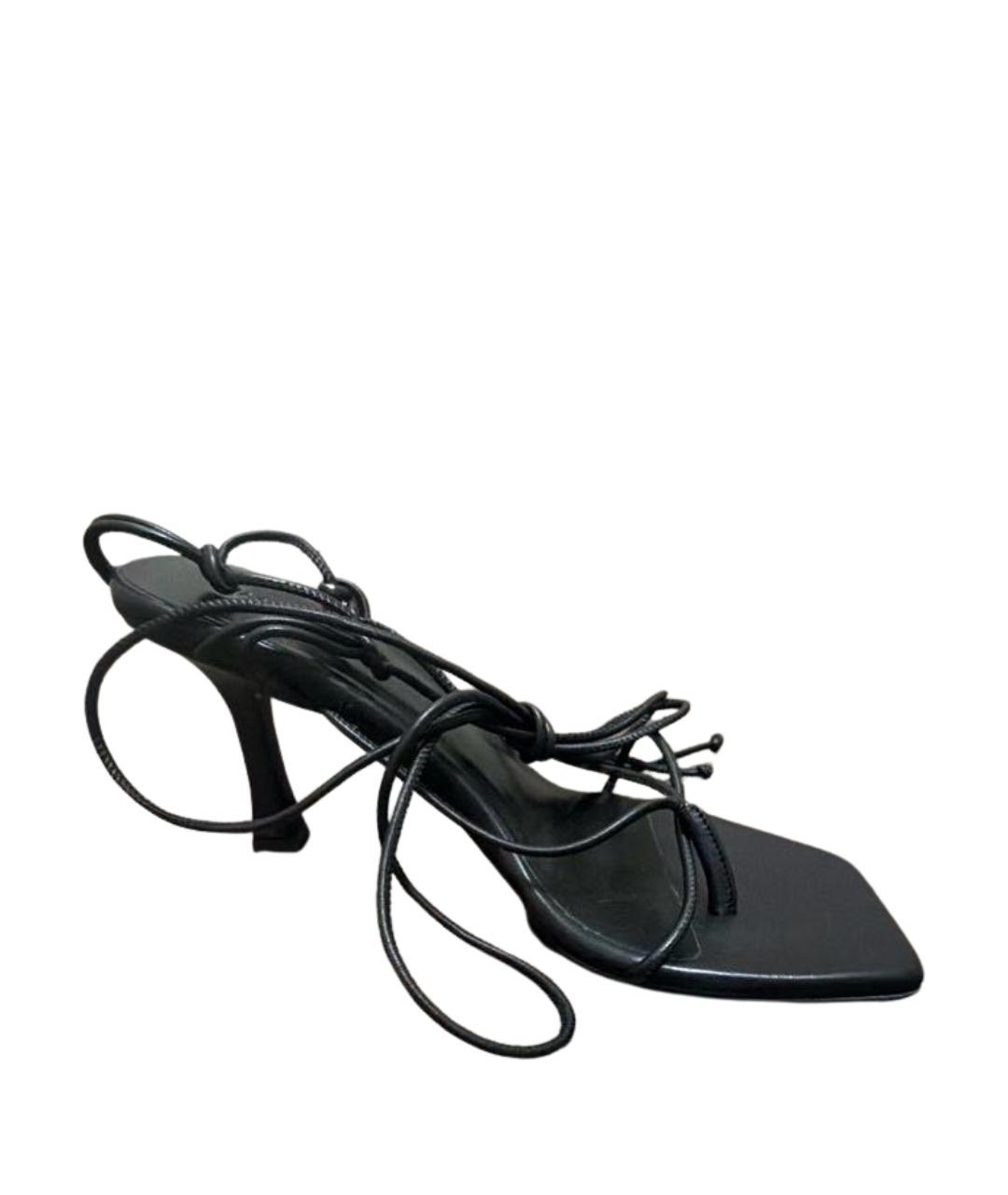 MAGDA BUTRYM Черные кожаные босоножки, фото 1