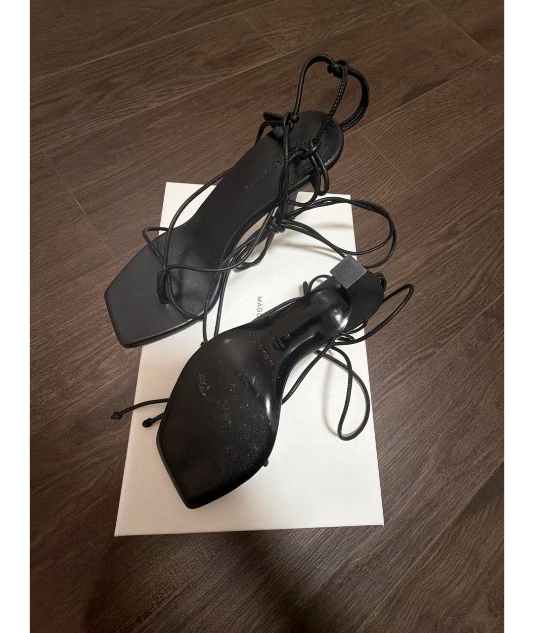 MAGDA BUTRYM Черные кожаные босоножки, фото 6