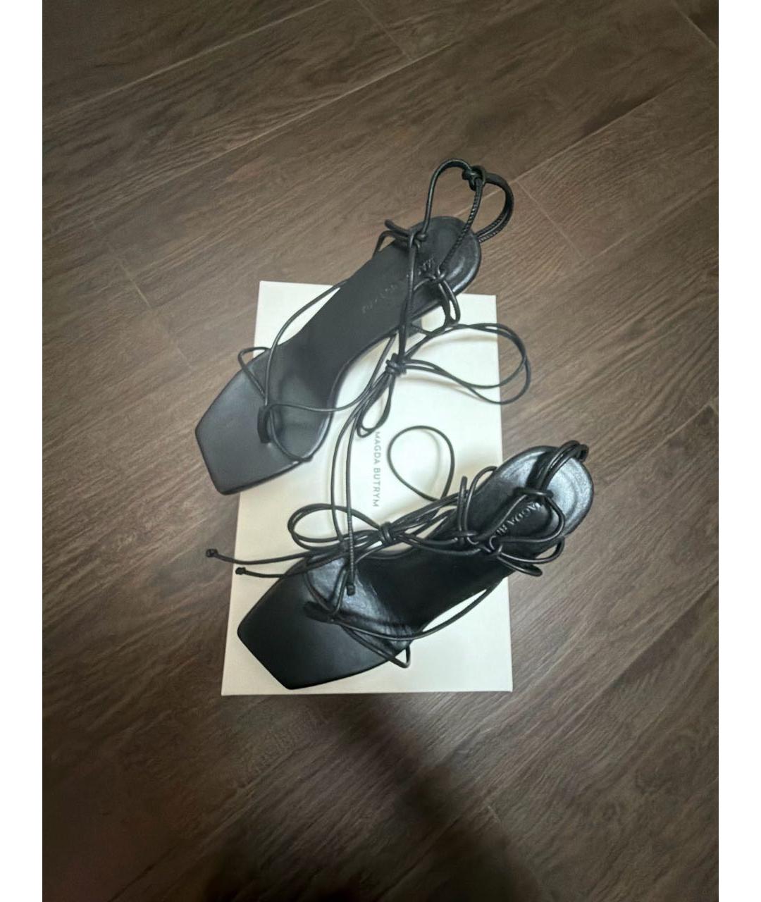 MAGDA BUTRYM Черные кожаные босоножки, фото 5