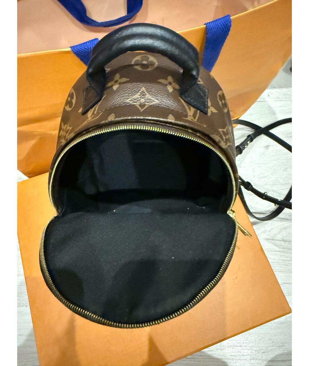 LOUIS VUITTON Коричневый кожаный рюкзак, фото 5