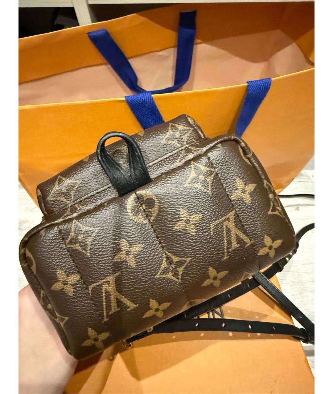 LOUIS VUITTON Коричневый кожаный рюкзак, фото 6