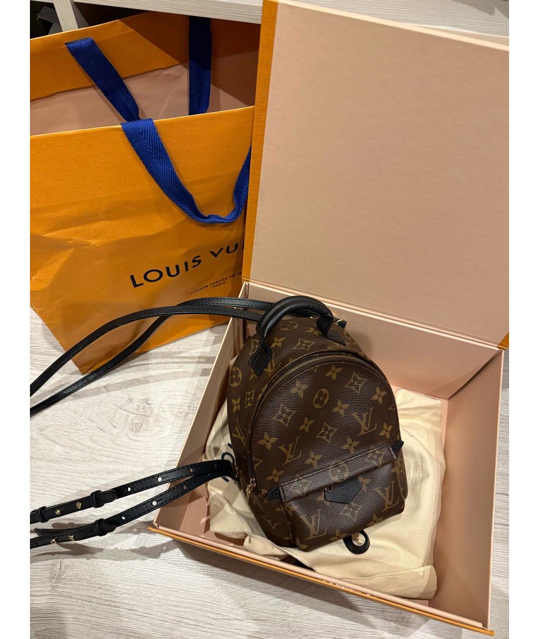 LOUIS VUITTON Коричневый кожаный рюкзак, фото 2