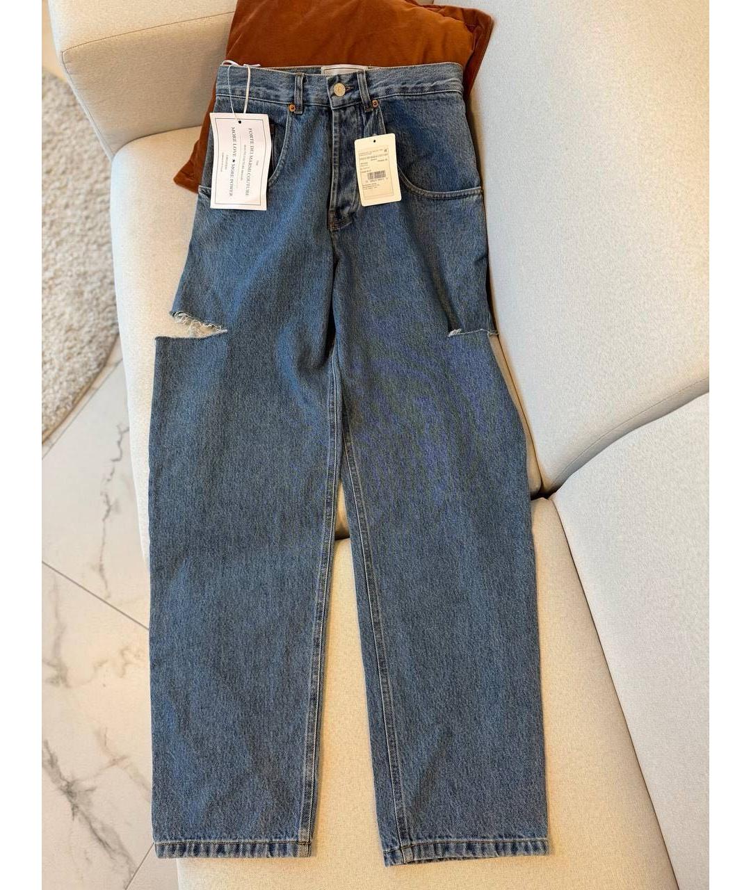 FORTE COUTURE Синие хлопковые прямые джинсы, фото 9