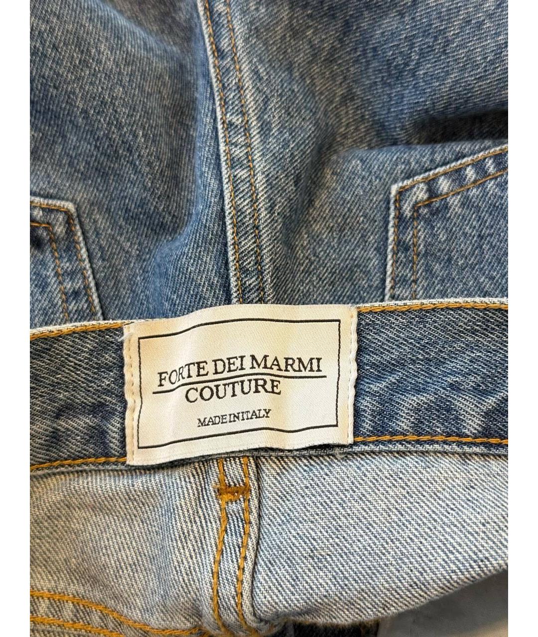 FORTE COUTURE Синие хлопковые прямые джинсы, фото 4