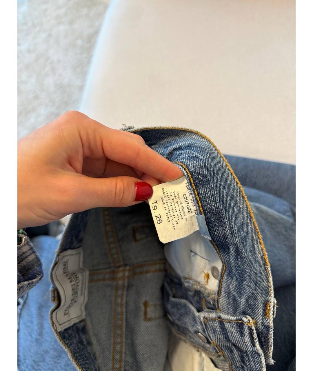 FORTE COUTURE Синие хлопковые прямые джинсы, фото 3