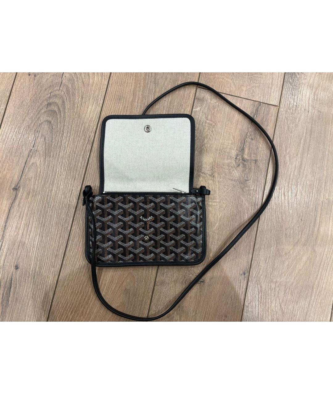 GOYARD Черная кожаная сумка через плечо, фото 2