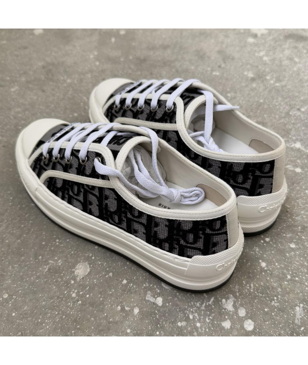 CHRISTIAN DIOR Серые текстильные кеды, фото 3