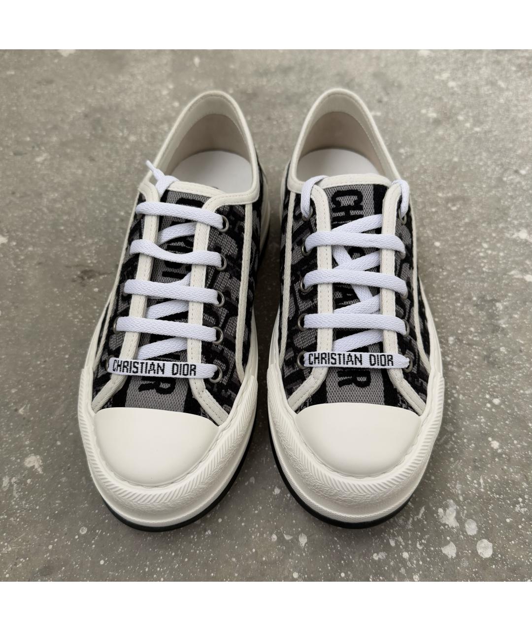 CHRISTIAN DIOR Серые текстильные кеды, фото 6