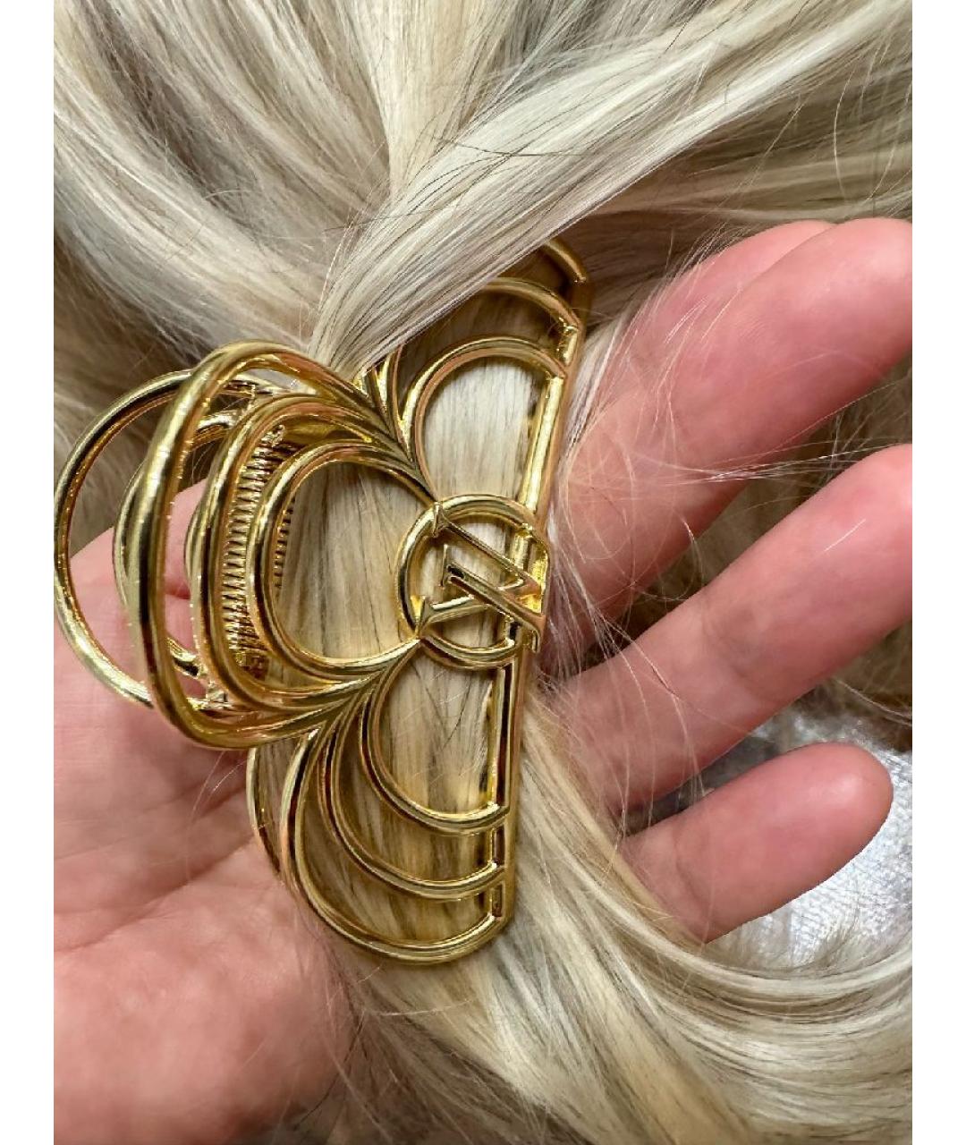 LOUIS VUITTON Золотая заколка, фото 7