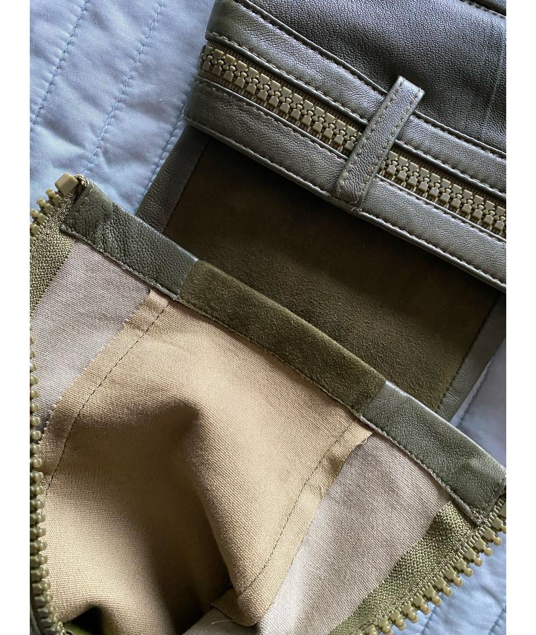 GIVENCHY Зеленые кожаные брюки узкие, фото 6