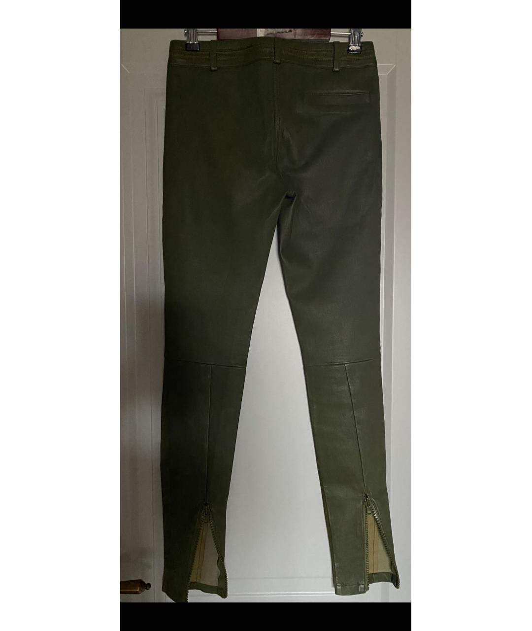 GIVENCHY Зеленые кожаные брюки узкие, фото 2