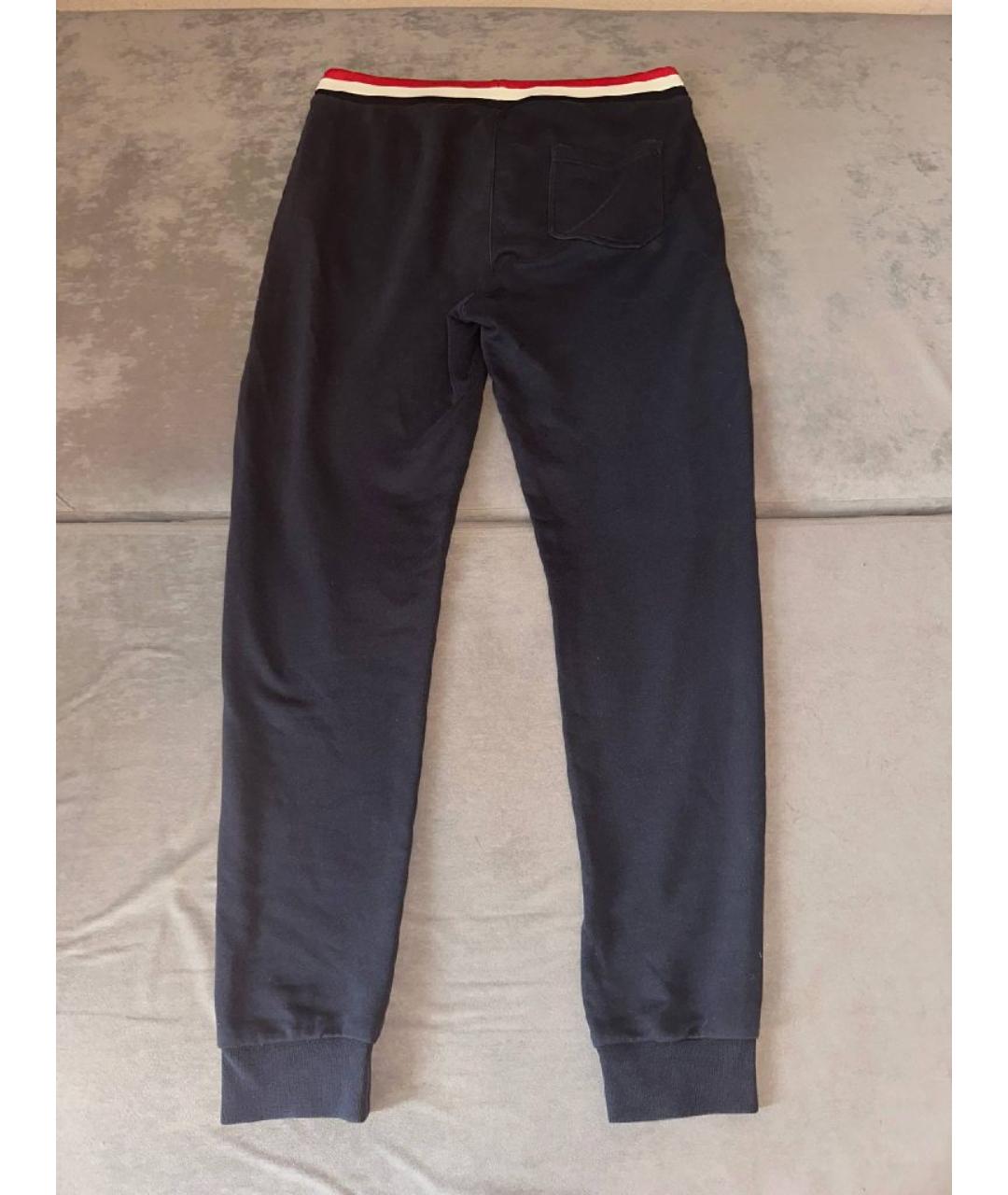 MONCLER Темно-синие хлопковые повседневные брюки, фото 2