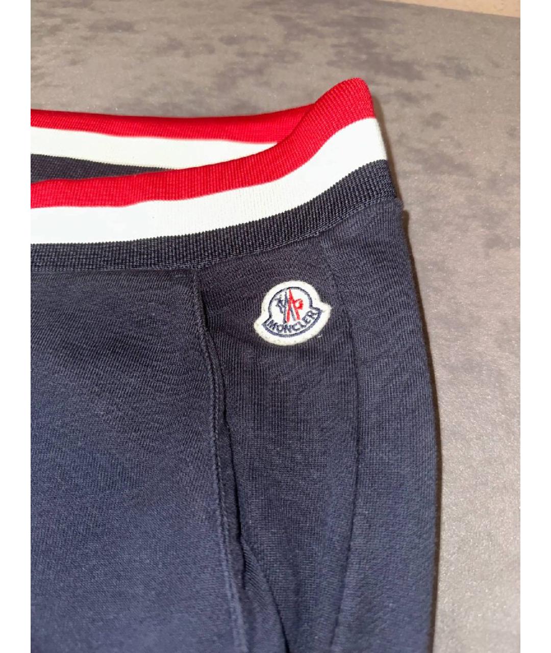 MONCLER Темно-синие хлопковые повседневные брюки, фото 3