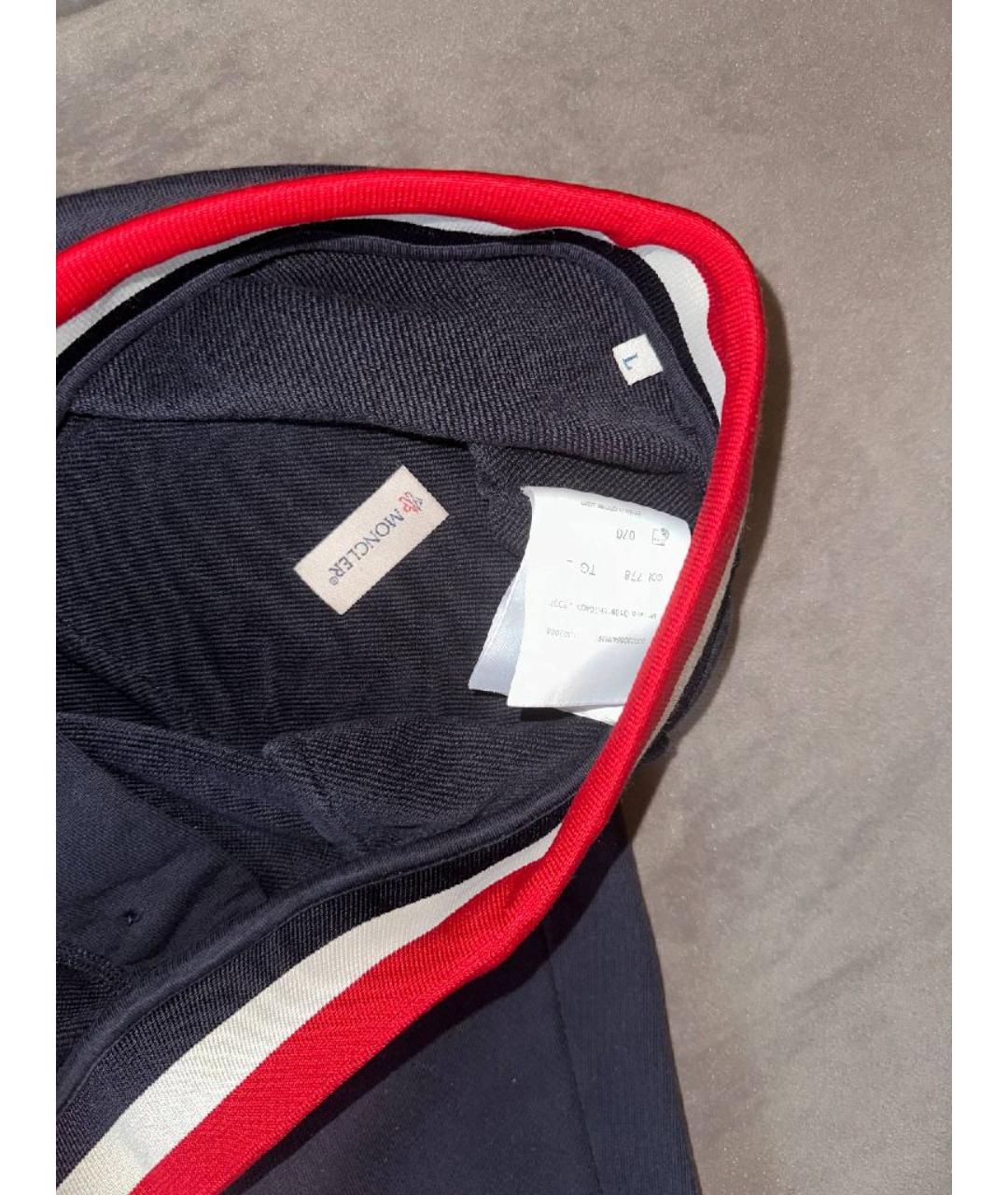 MONCLER Темно-синие хлопковые повседневные брюки, фото 4