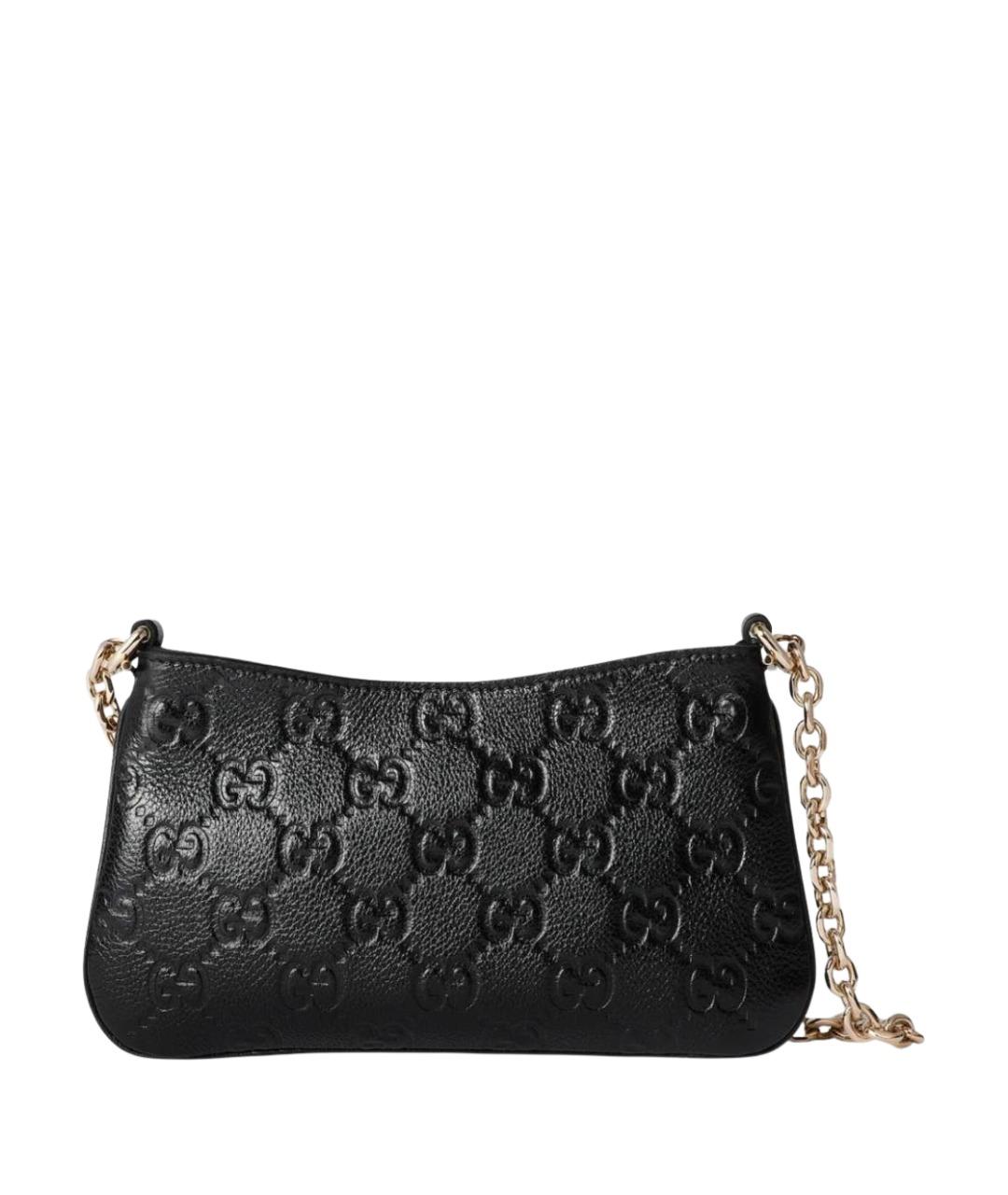 GUCCI Черная кожаная сумка с короткими ручками, фото 1