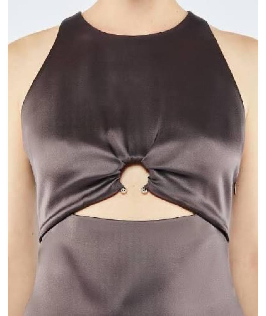 NANUSHKA Коричневое ацетатное коктейльное платье, фото 8