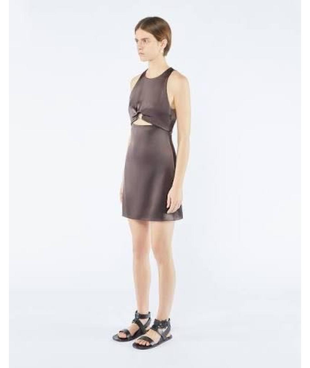 NANUSHKA Коричневое ацетатное коктейльное платье, фото 6