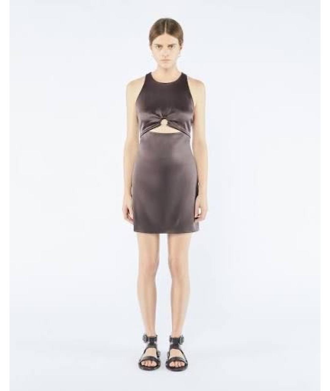 NANUSHKA Коричневое ацетатное коктейльное платье, фото 7