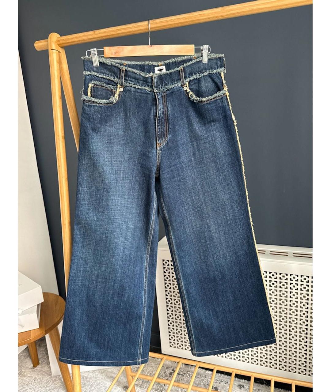 CHRISTIAN DIOR Темно-синие хлопковые прямые джинсы, фото 7