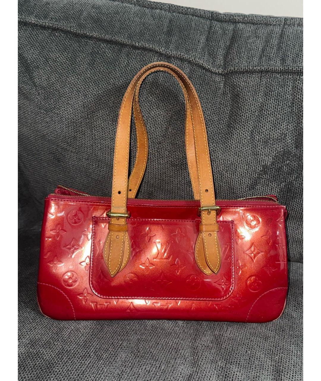 LOUIS VUITTON Красная кожаная сумка с короткими ручками, фото 2