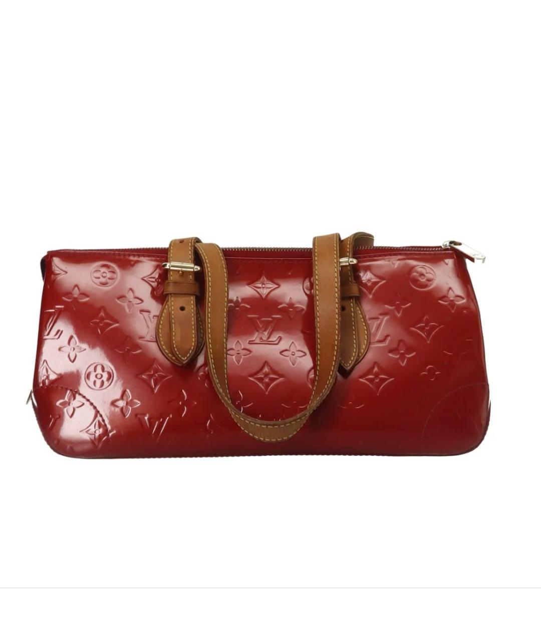 LOUIS VUITTON Красная кожаная сумка с короткими ручками, фото 3