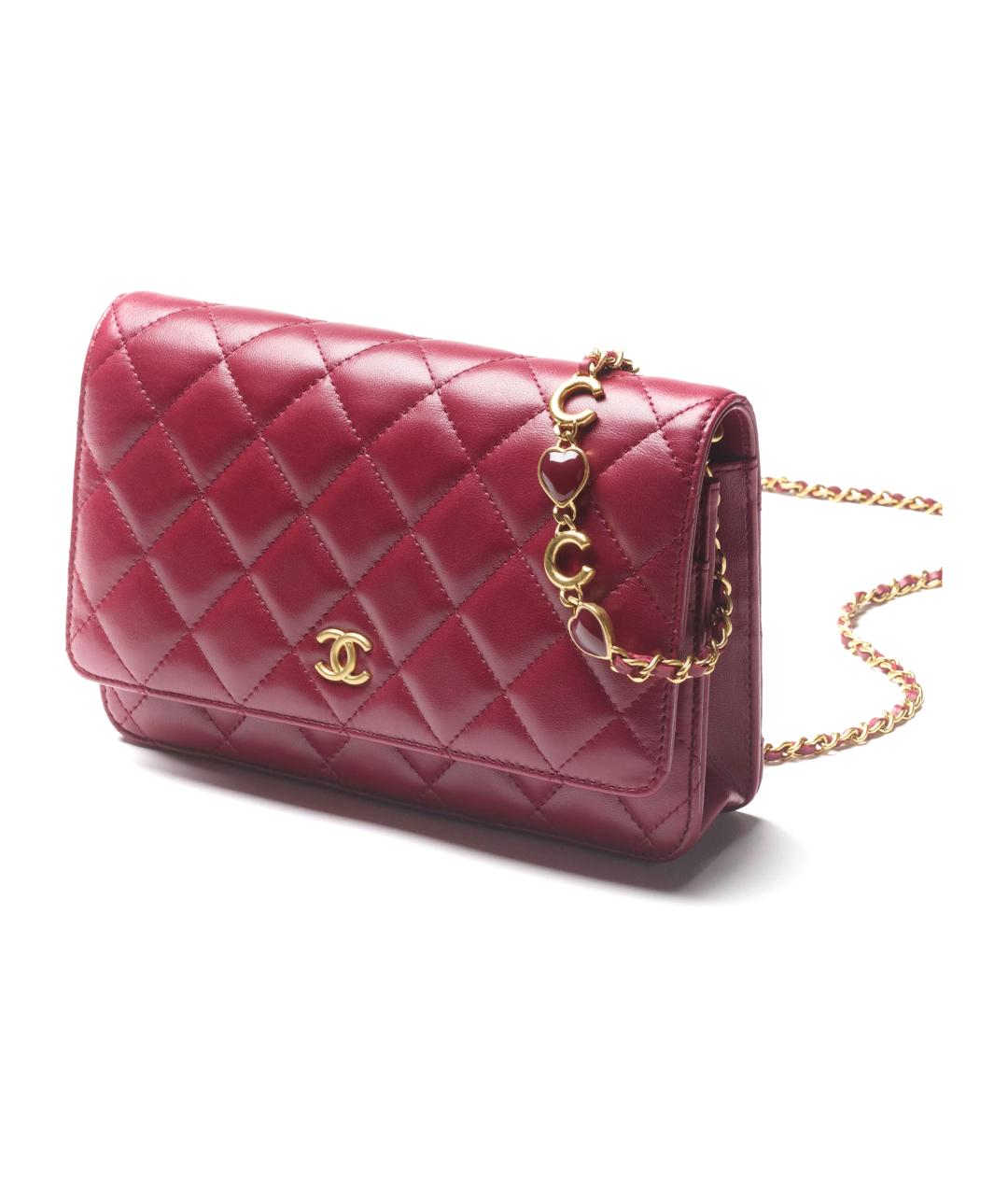 CHANEL Красная кожаная сумка через плечо, фото 2