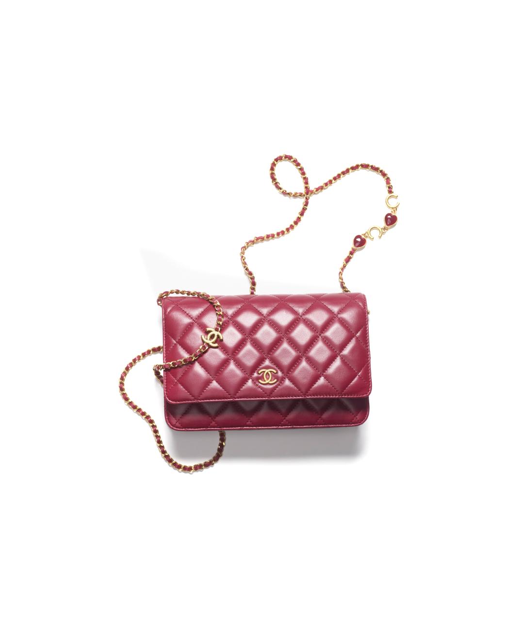 CHANEL Красная кожаная сумка через плечо, фото 4