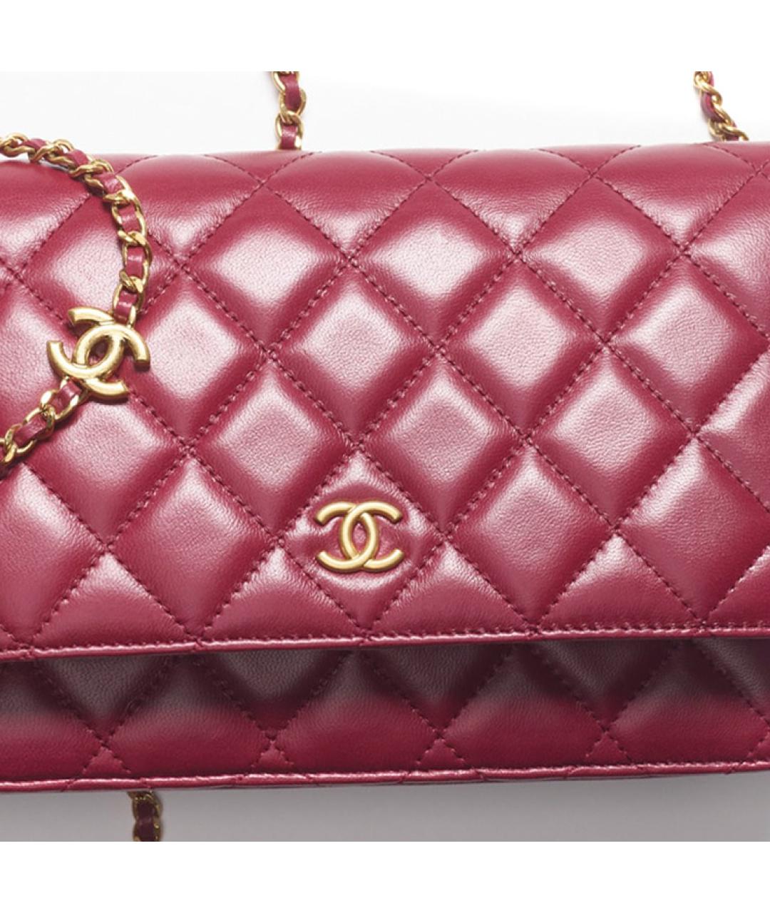 CHANEL Красная кожаная сумка через плечо, фото 3