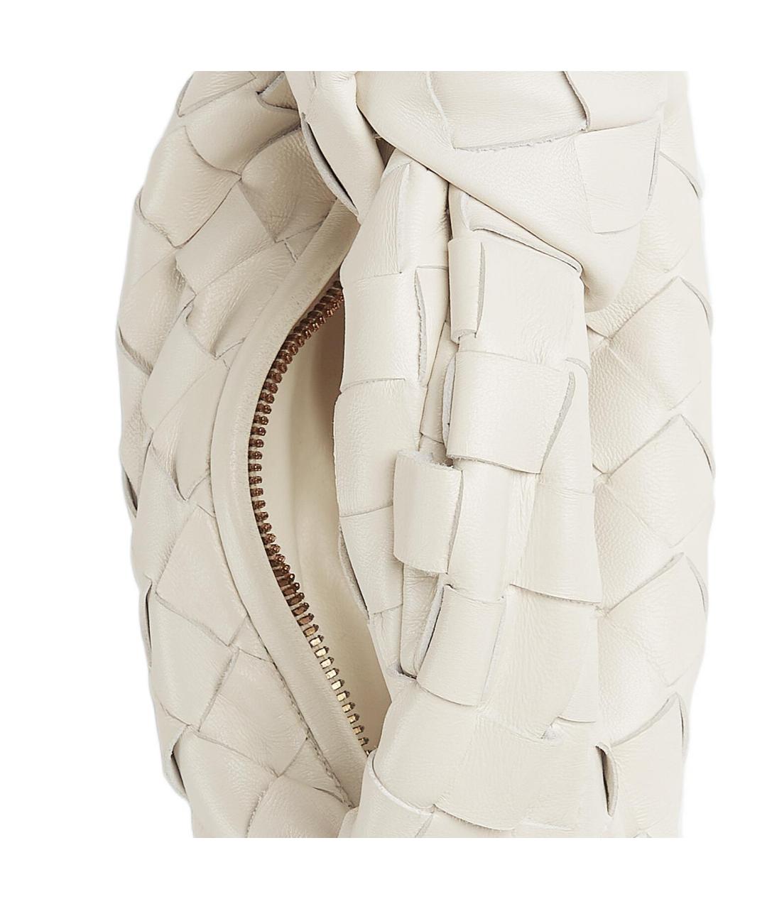 BOTTEGA VENETA Белая кожаная сумка через плечо, фото 4
