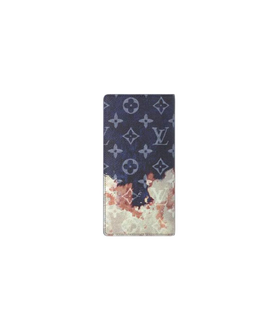 LOUIS VUITTON Синий кожаный кошелек, фото 3