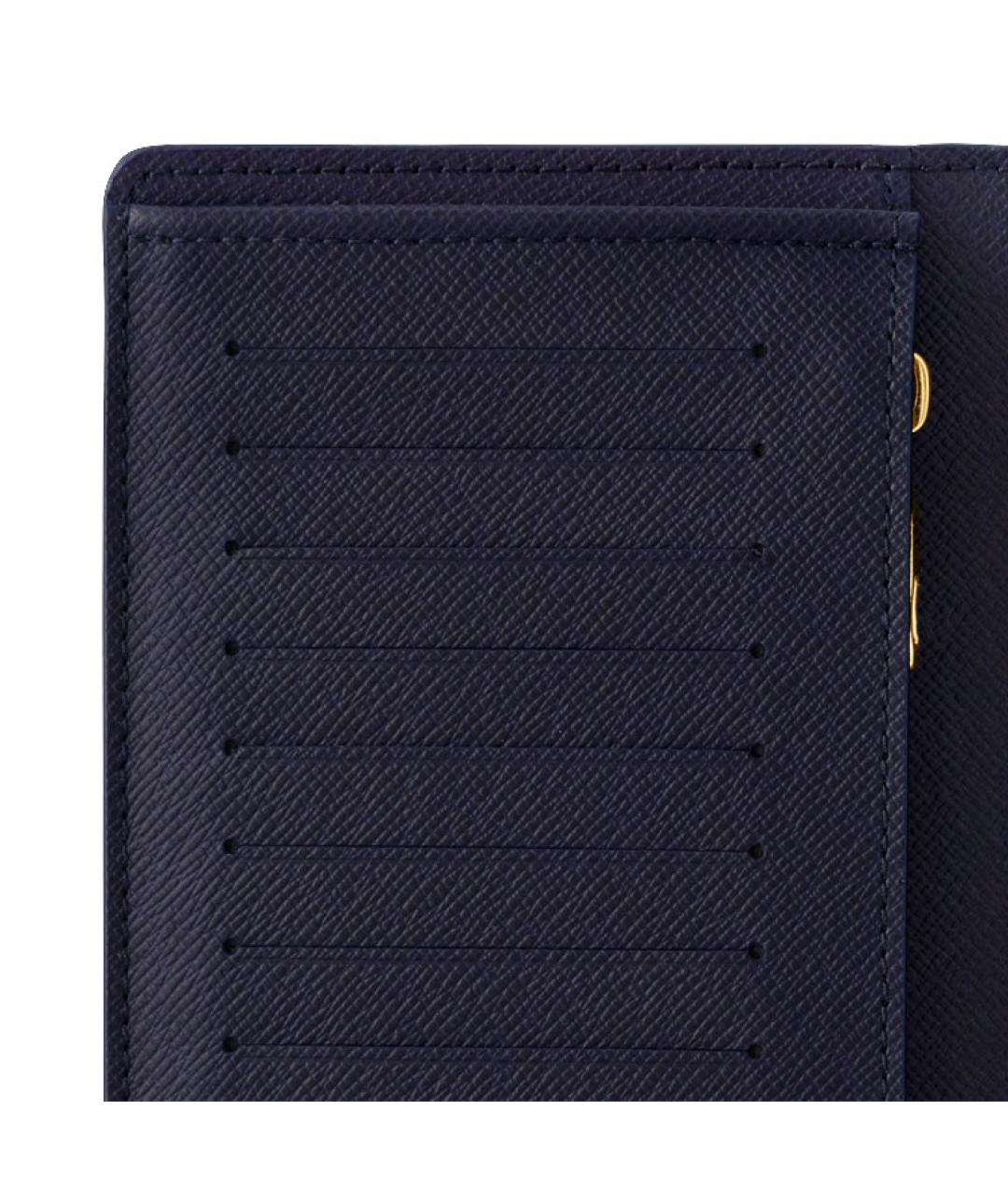 LOUIS VUITTON Синий кожаный кошелек, фото 5