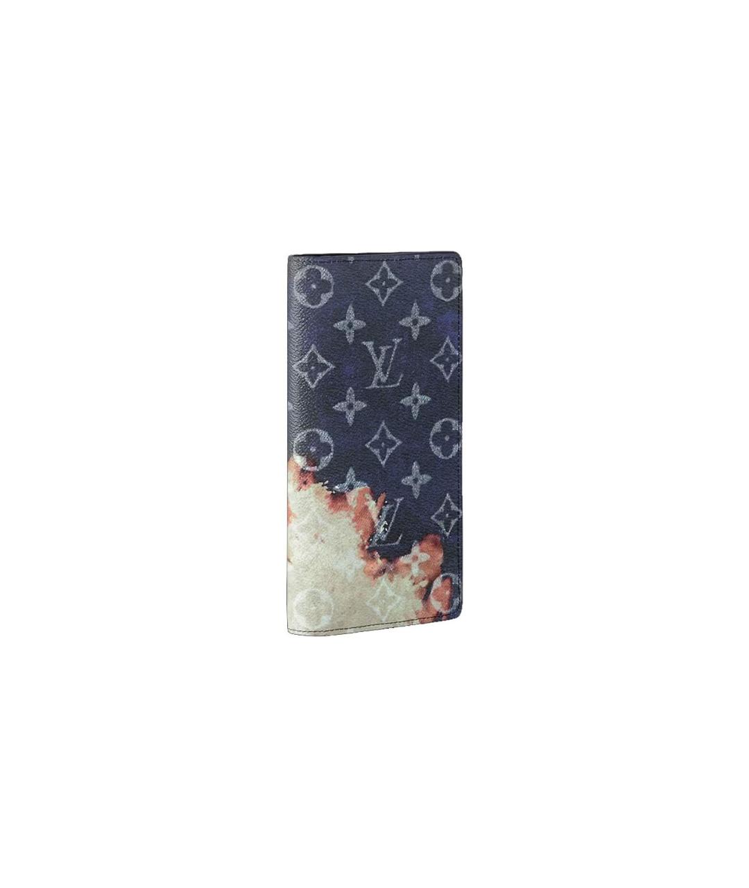 LOUIS VUITTON Синий кожаный кошелек, фото 2