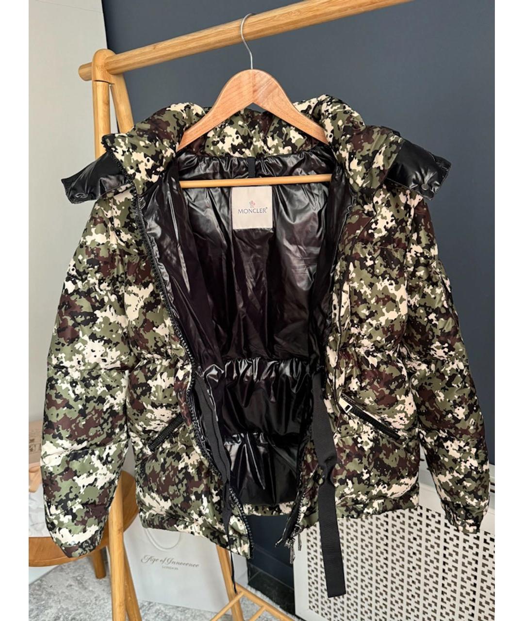 MONCLER Хаки полиэстеровый пуховик, фото 3