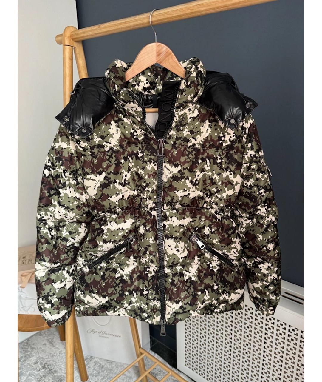 MONCLER Хаки полиэстеровый пуховик, фото 9