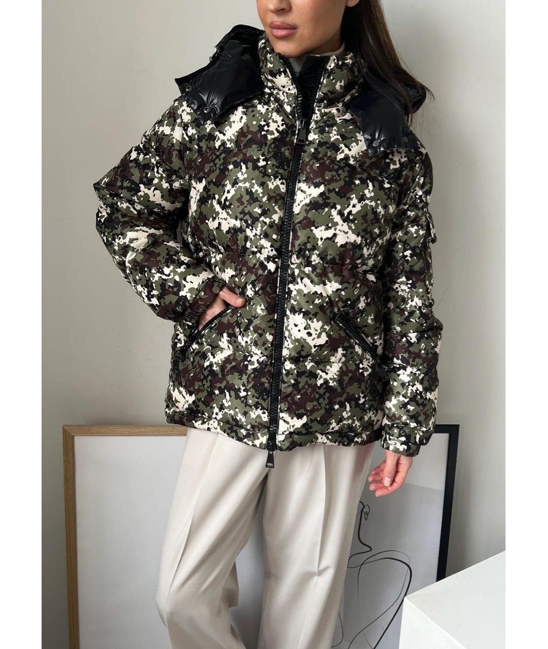 MONCLER Хаки полиэстеровый пуховик, фото 7