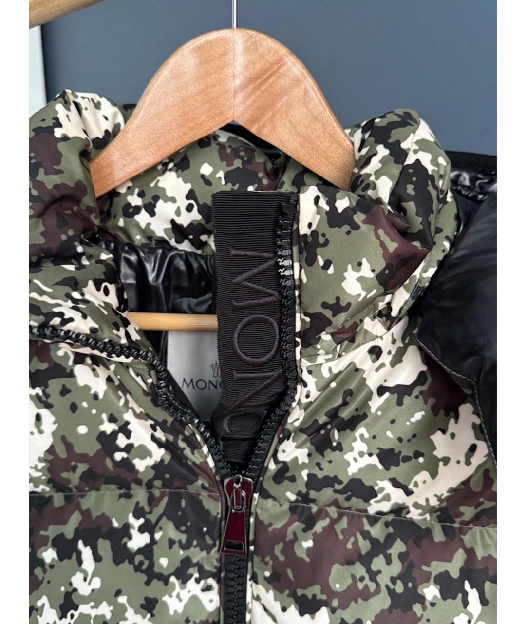 MONCLER Хаки полиэстеровый пуховик, фото 2