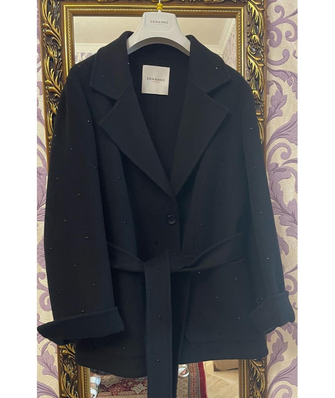 ERMANNO FIRENZE Черное кашемировое пальто, фото 5