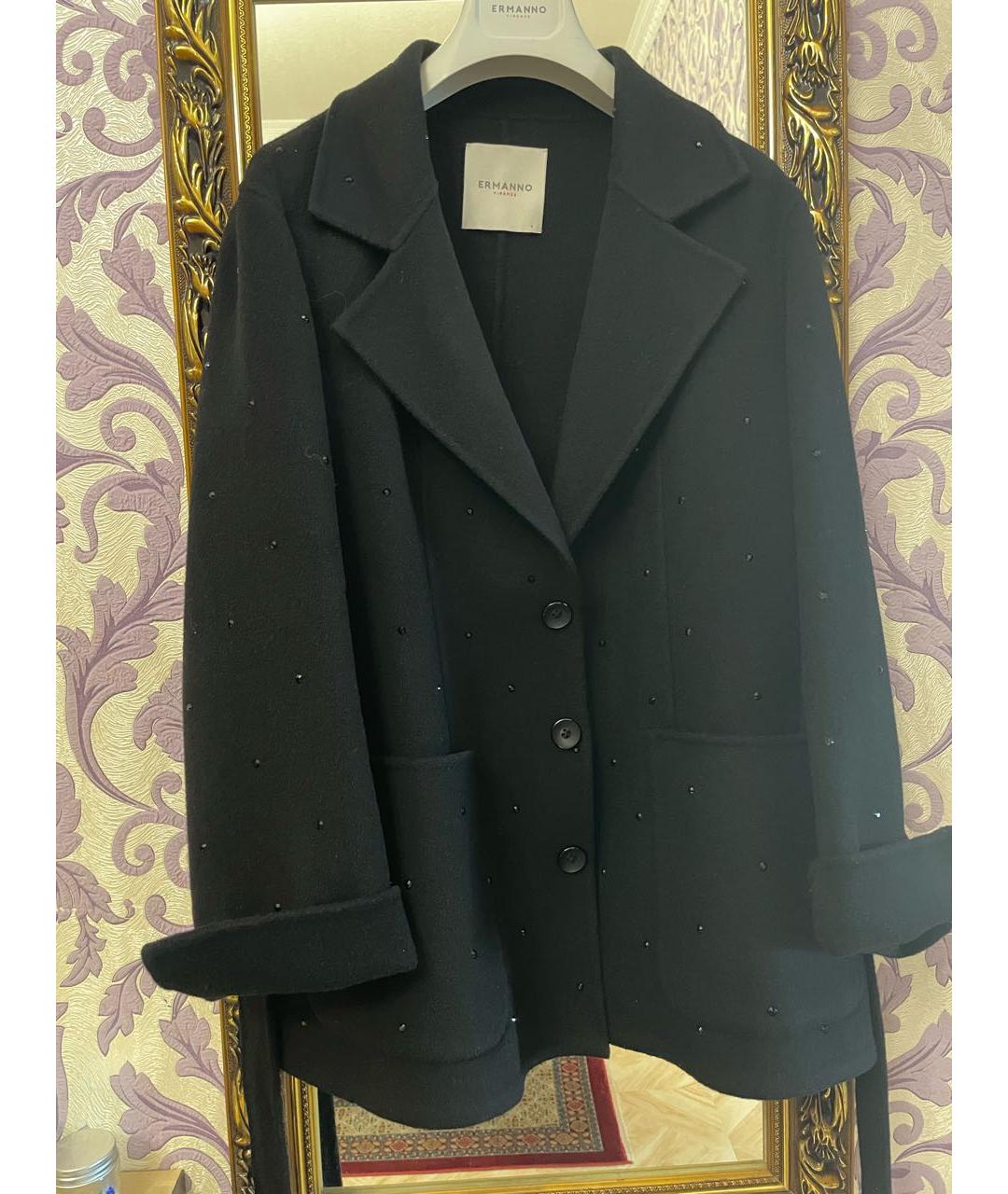 ERMANNO FIRENZE Черное кашемировое пальто, фото 2