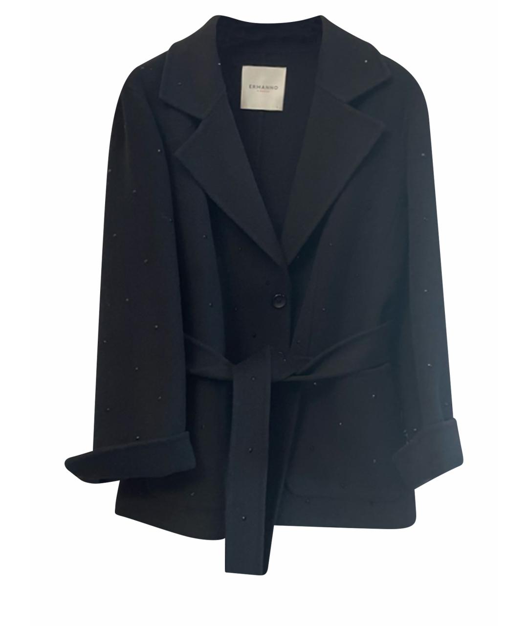 ERMANNO FIRENZE Черное кашемировое пальто, фото 1