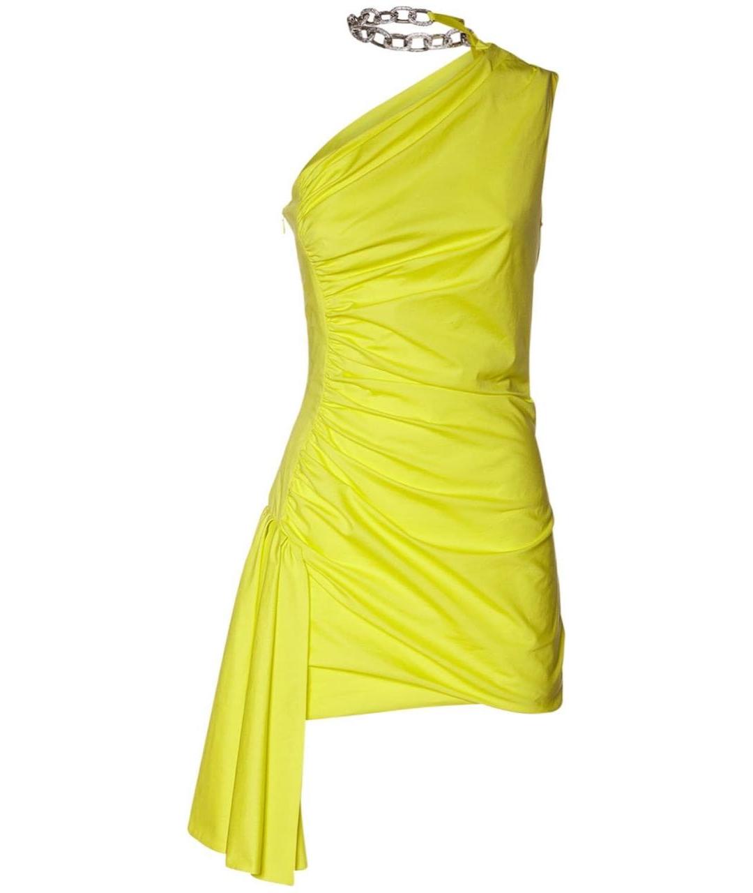 GIUSEPPE DI MORABITO Желтое шифоновое коктейльное платье, фото 4