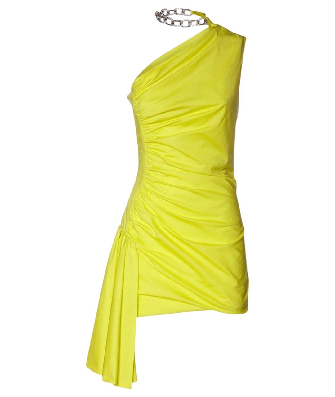 GIUSEPPE DI MORABITO Желтое шифоновое коктейльное платье, фото 1