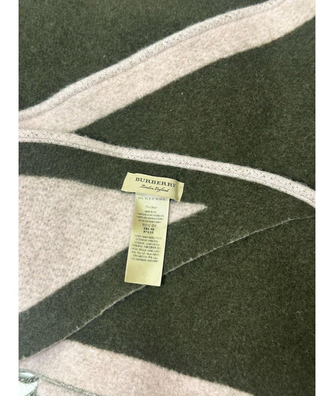 BURBERRY Розовый шерстяной шарф, фото 3