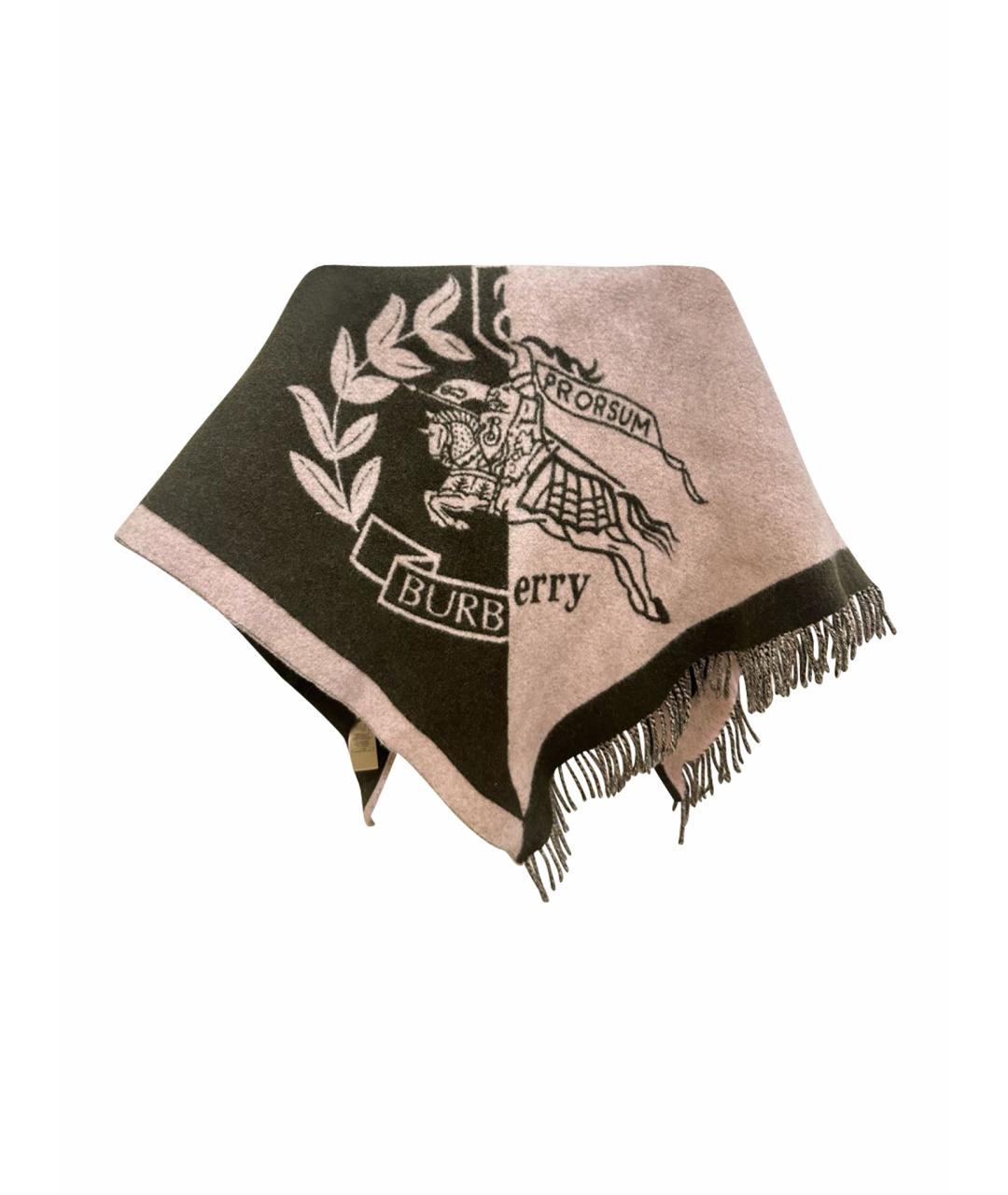 BURBERRY Розовый шерстяной шарф, фото 1