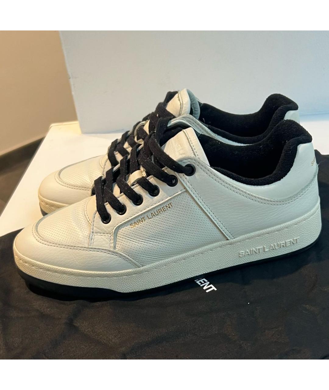 SAINT LAURENT Белые кожаные кеды, фото 5