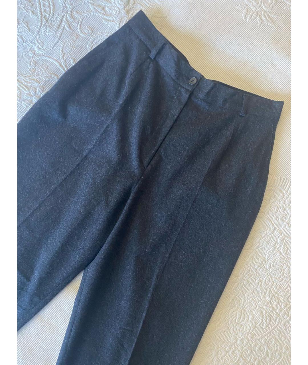 YVES SAINT LAURENT VINTAGE Серые шерстяные брюки узкие, фото 7