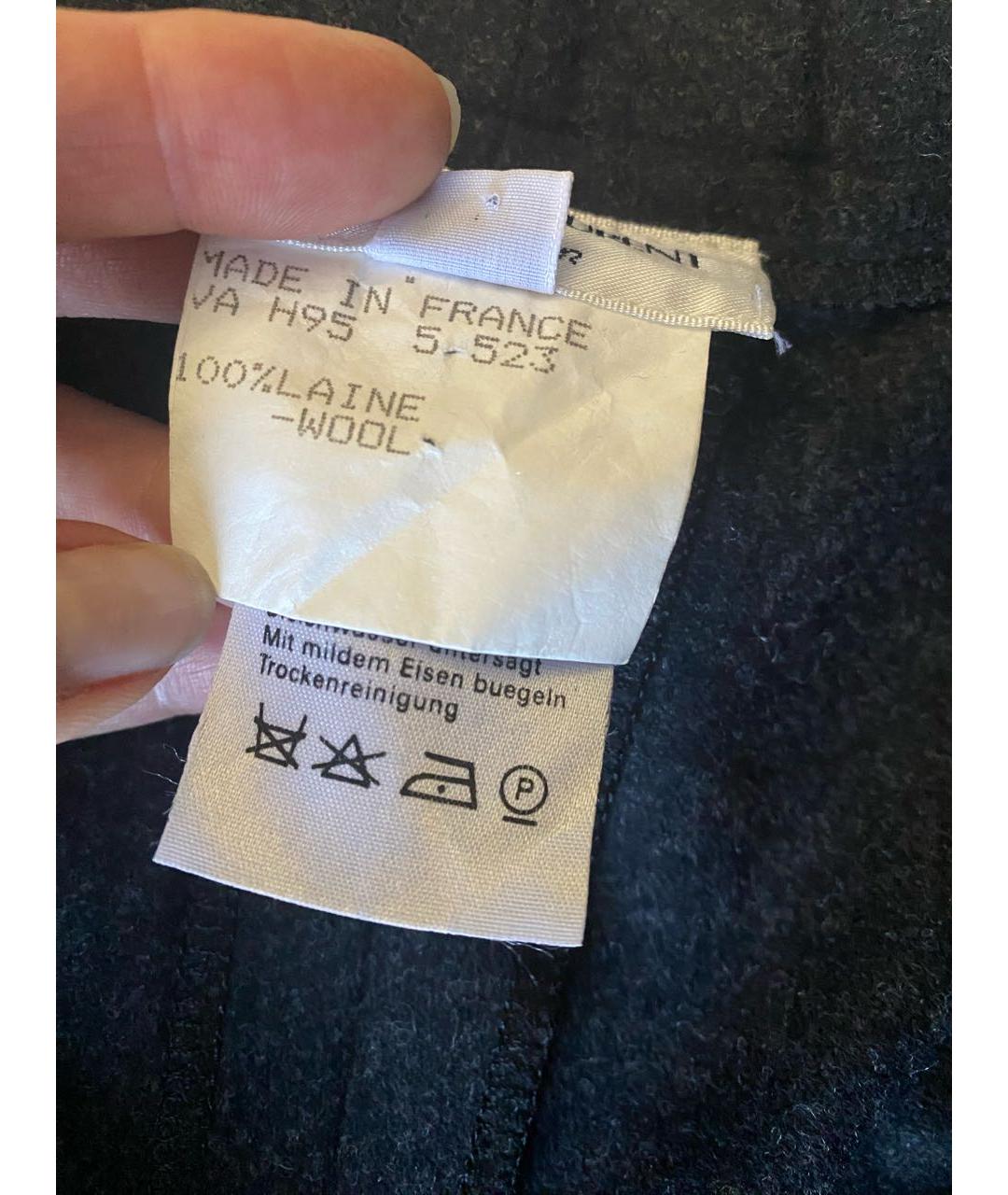 YVES SAINT LAURENT VINTAGE Серые шерстяные брюки узкие, фото 6